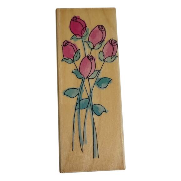 Hero Arts Delicate Rose Stems H3280 Flowers Rubber Stamp - Picture 1 of 3